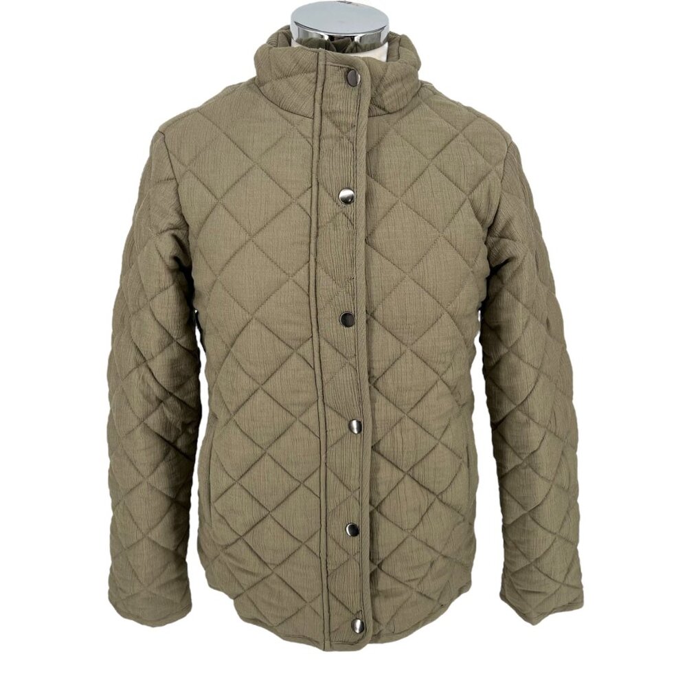 Market & Spruce Quilted Field Jacket Olive Green Size XL NWT